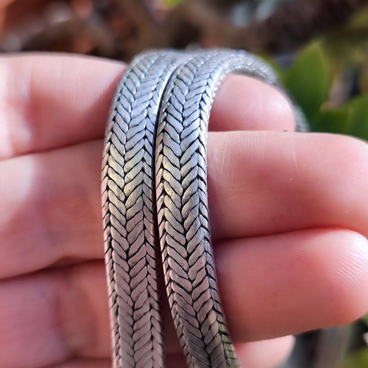 925 silver FLAT SNAKE necklace - KHARSIA