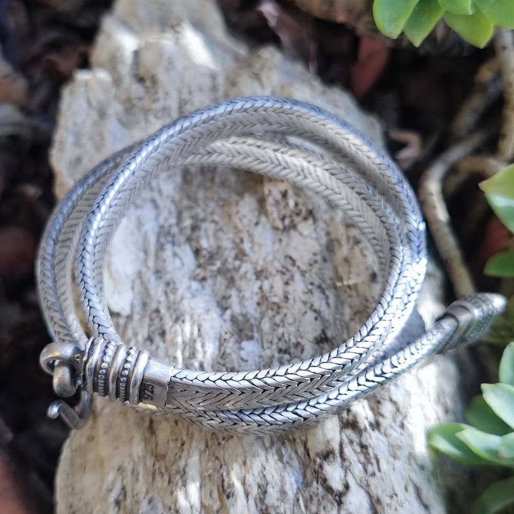 925 silver FLAT SNAKE necklace - KHARSIA