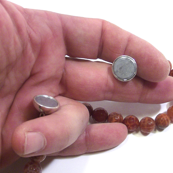 JEWELRY | NECKLACE with stone - Faceted fire agate and silver