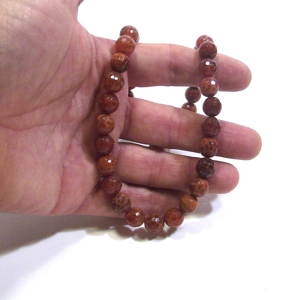 JEWELRY | NECKLACE with stone - Faceted fire agate and silver