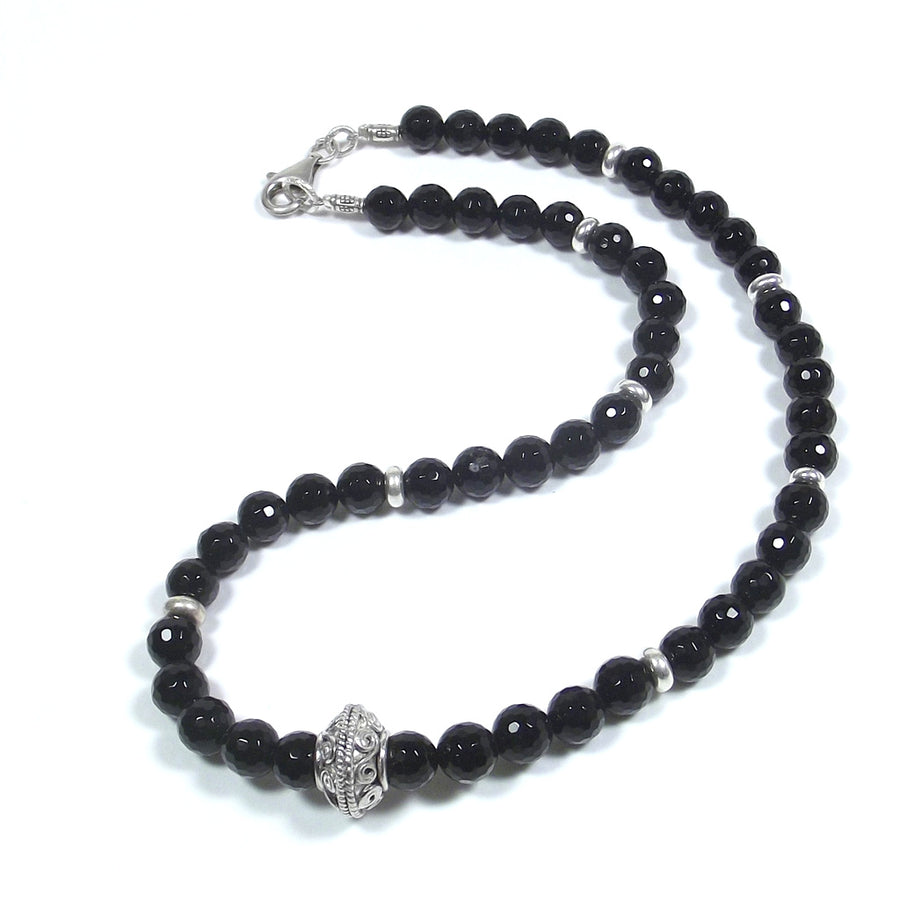 GIOIELLI | COLLANA con pietra - onice nero e argento 925