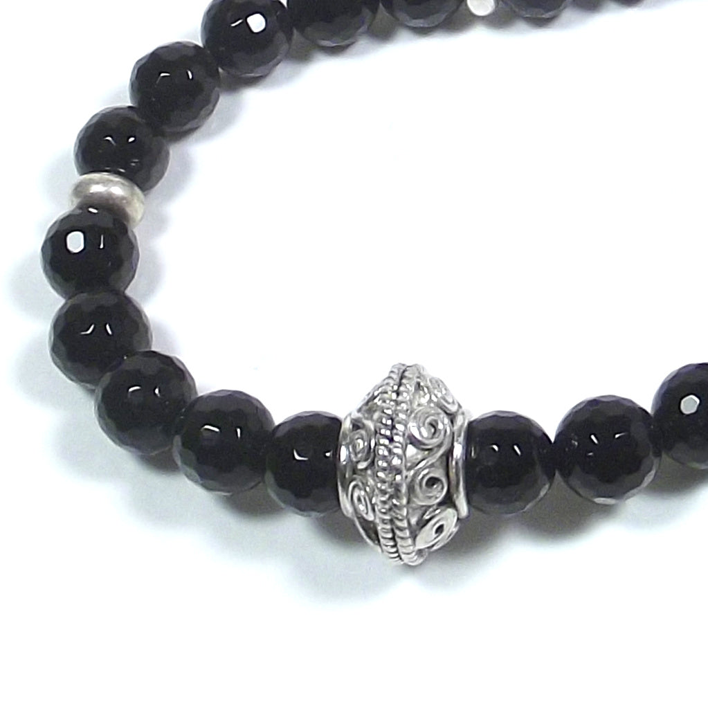 JEWELRY | NECKLACE with stone - black onyx and 925 silver