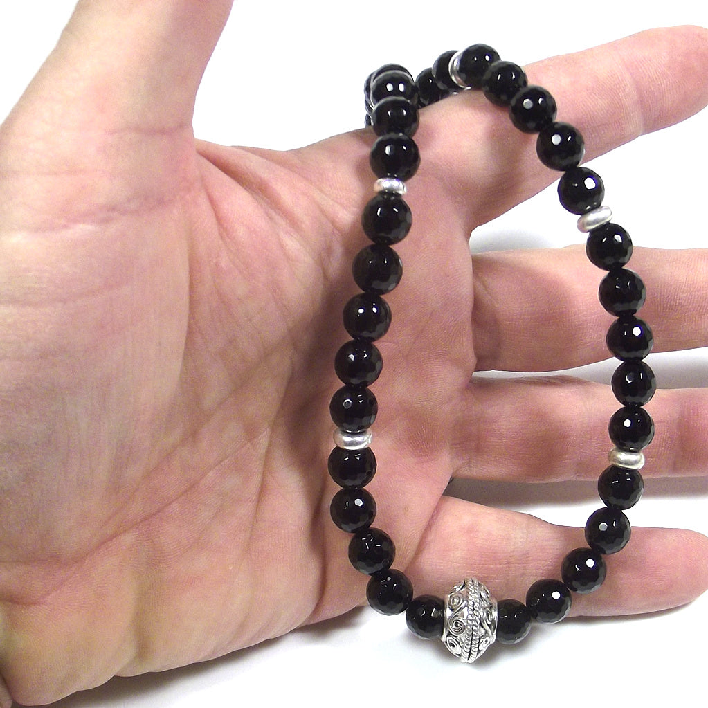 JEWELRY | NECKLACE with stone - black onyx and 925 silver