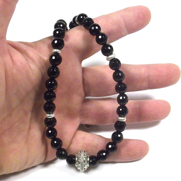 GIOIELLI | COLLANA con pietra - onice nero e argento 925