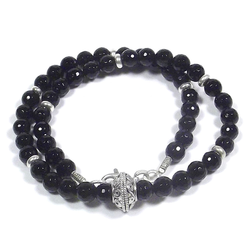 GIOIELLI | COLLANA con pietra - onice nero e argento 925