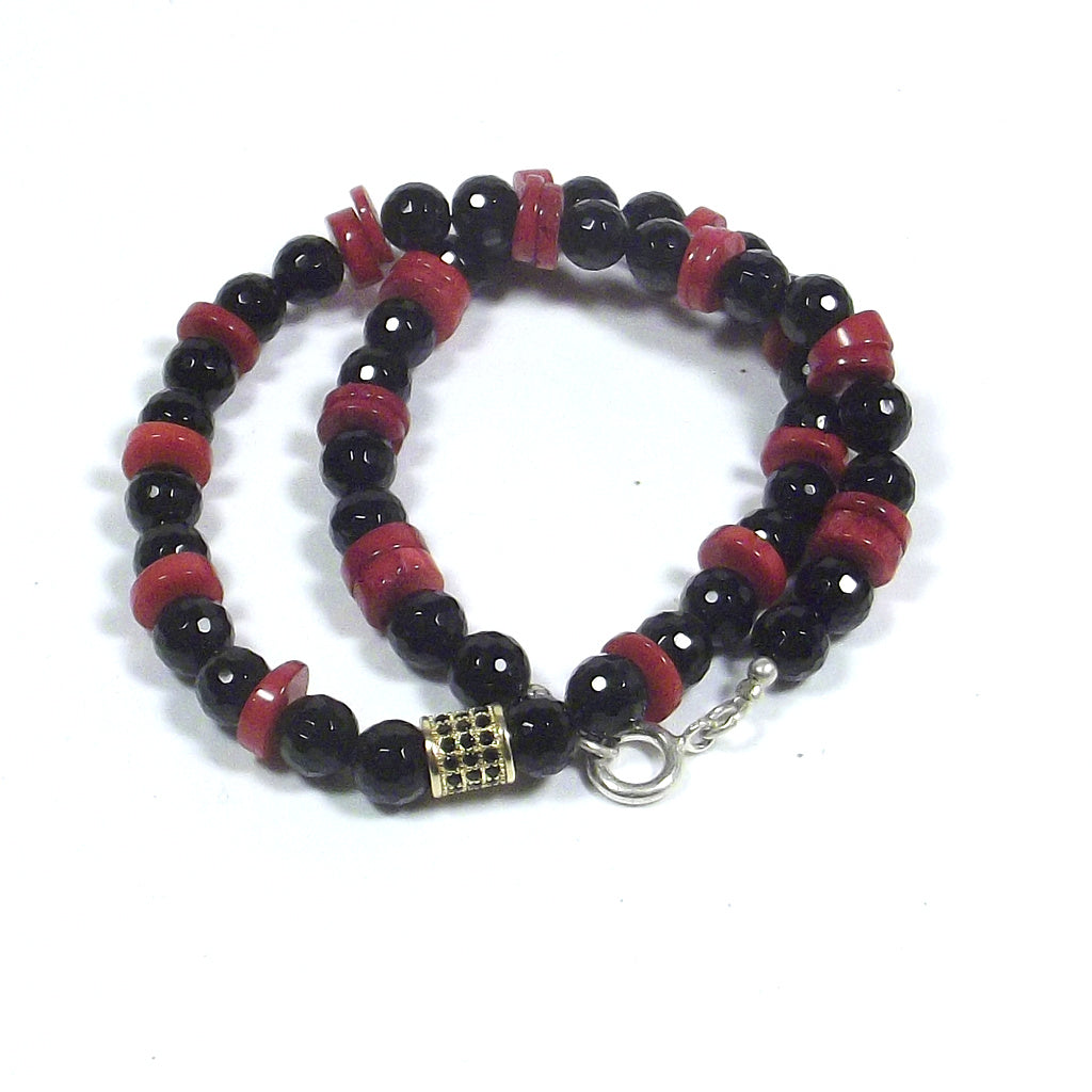 GIOIELLI | COLLANA con pietra - onice nero CORALLO bambù