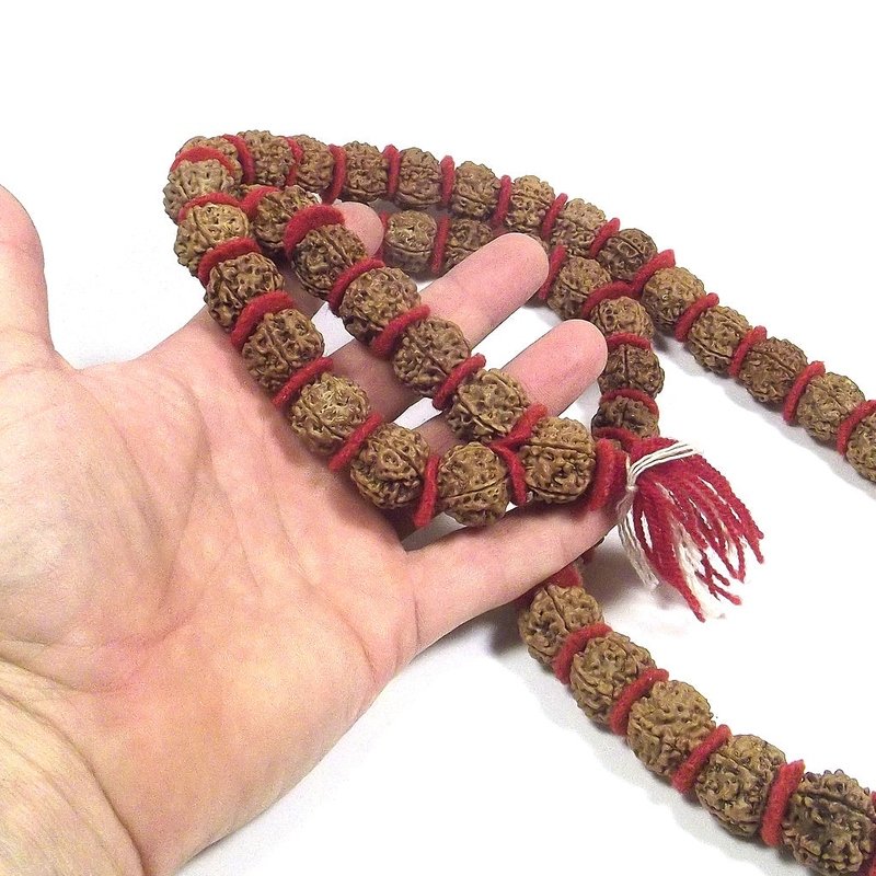 COLLANA ETNICA Japamala 54 Rudraksha 5 mukhi - Uomo Donna