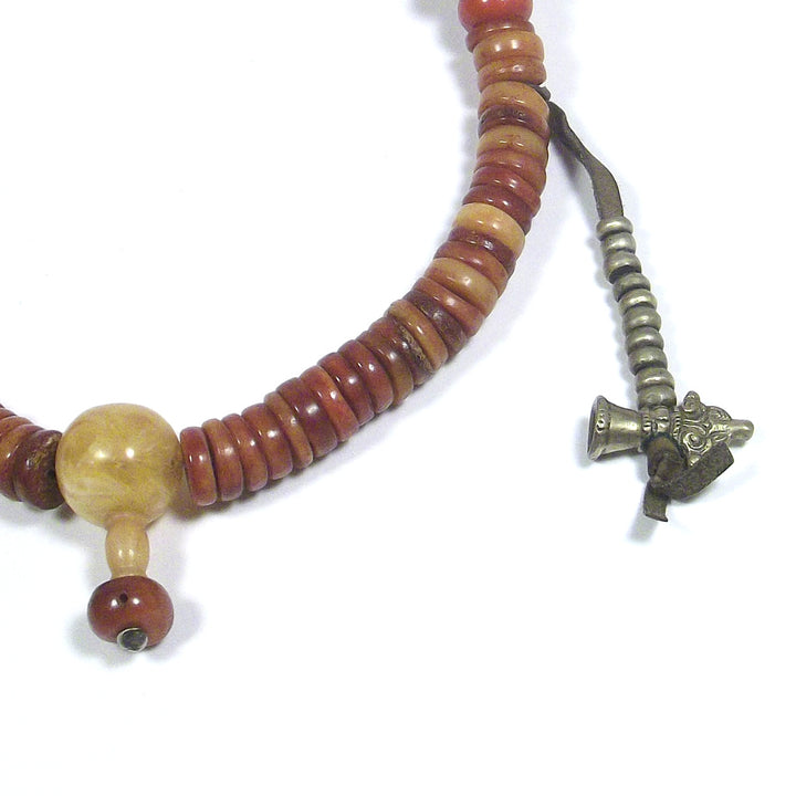 COLLANA ETNICA - rosario tibetano originale osso - Uomo Donna