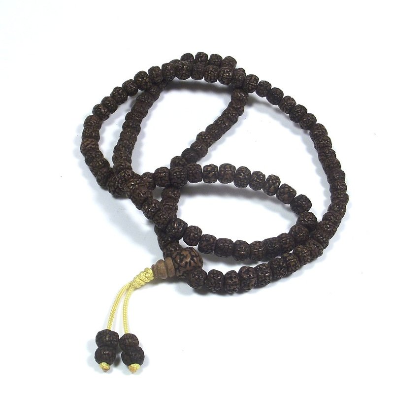 COLLANA ETNICA Japamala 108 Rudraksha tagliati - Uomo Donna