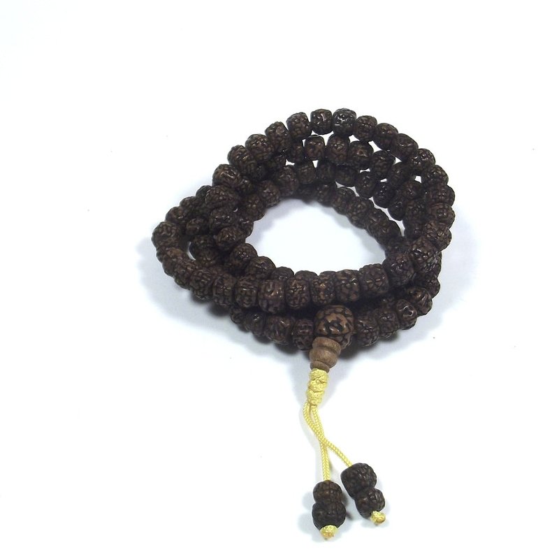 COLLANA ETNICA Japamala 108 Rudraksha tagliati - Uomo Donna