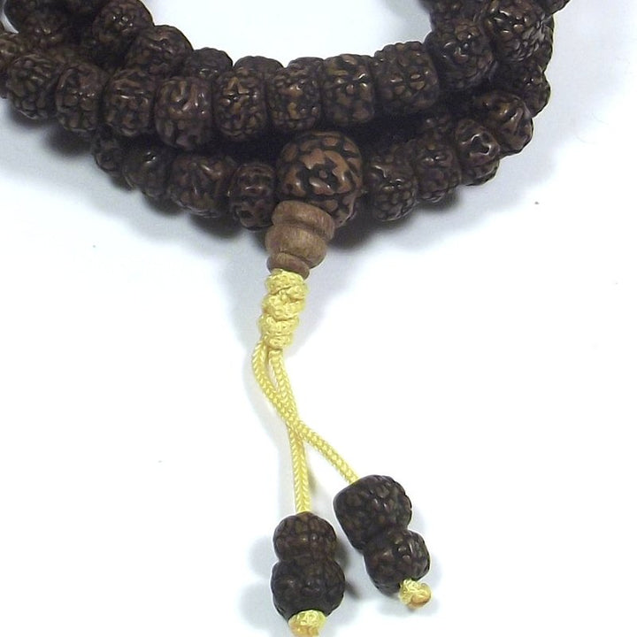 ETHNISCHE HALSKETTE Japamala 108 Rudraksha-Schliff – Männer Frauen