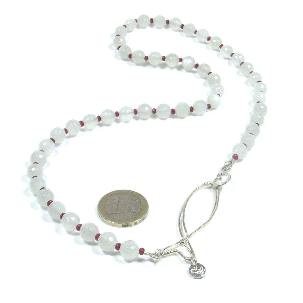 JEWELRY | NECKLACE with moonstone SARDINE clasp in 925 silver