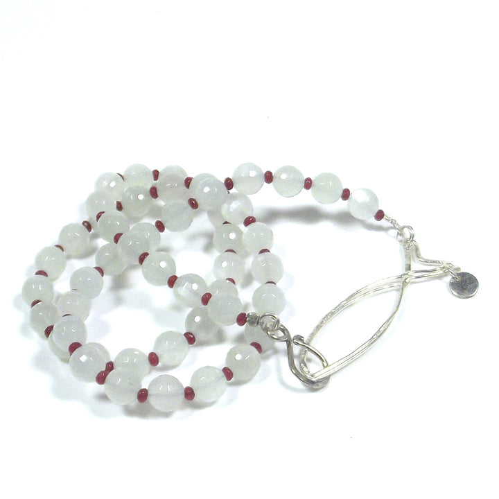 JEWELRY | NECKLACE with moonstone SARDINE clasp in 925 silver
