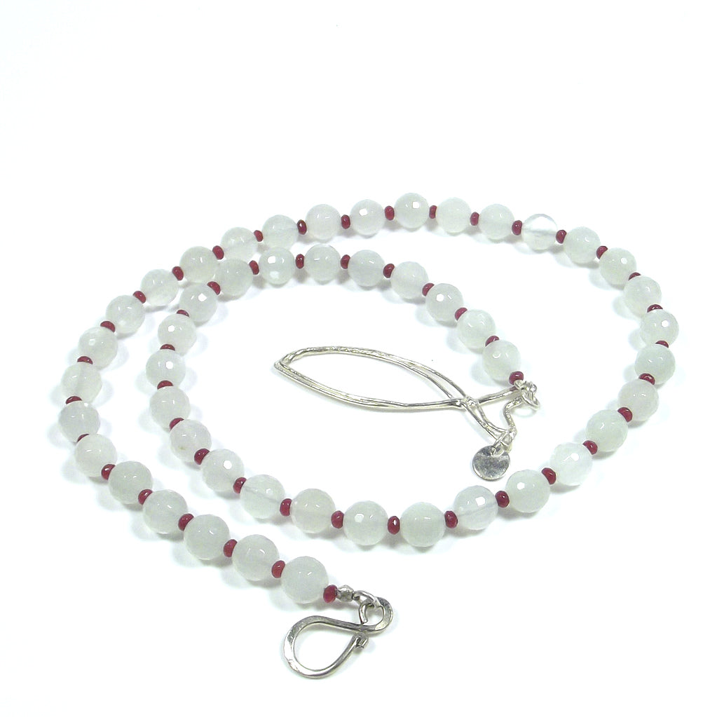 GIOIELLI | COLLANA con pietra di luna chiusura SARDINA in argento 925