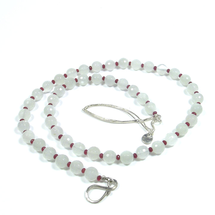GIOIELLI | COLLANA con pietra di luna chiusura SARDINA in argento 925