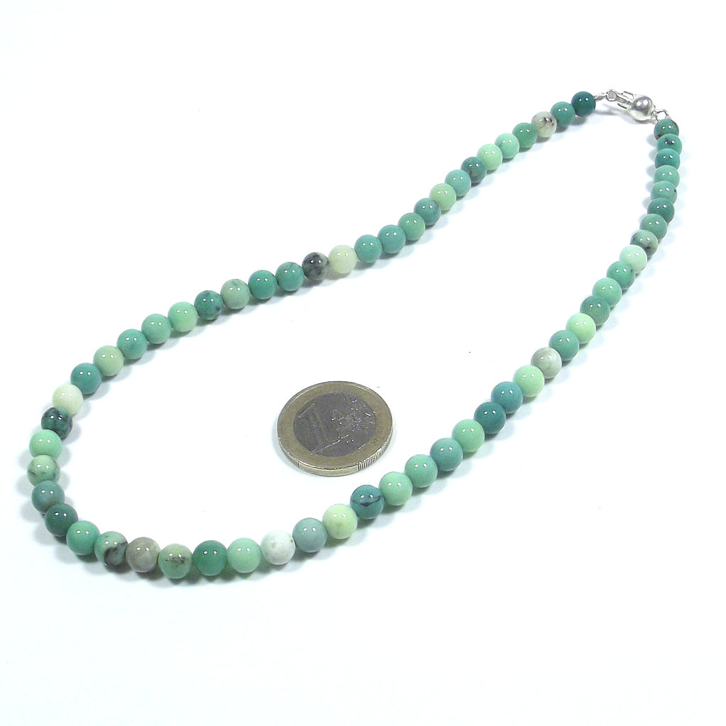 JEWELRY | NECKLACE with stone - chrysoprase and 925 silver choker