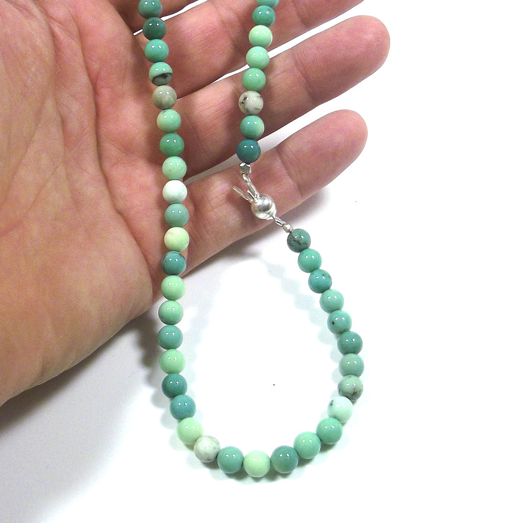 JEWELRY | NECKLACE with stone - chrysoprase and 925 silver choker
