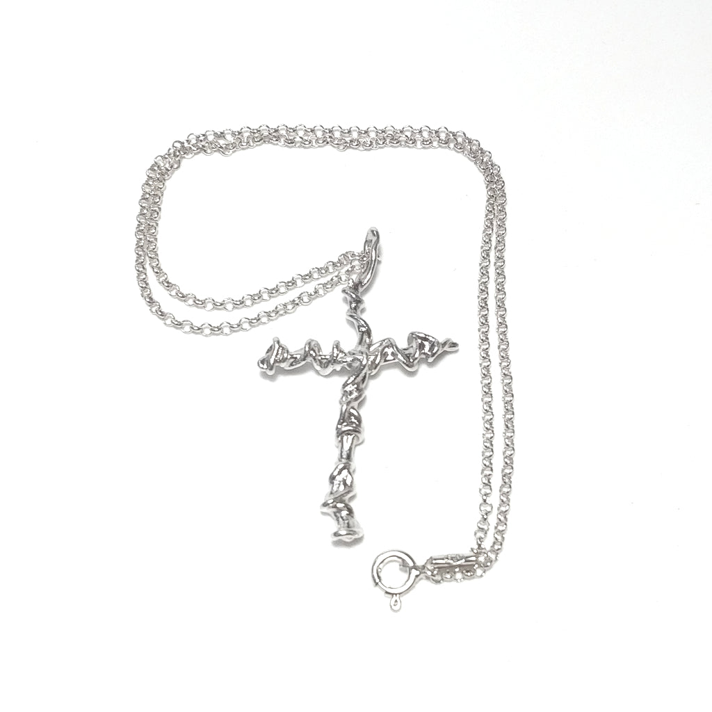 Collana in argento 925 Collana artigianale | Croce