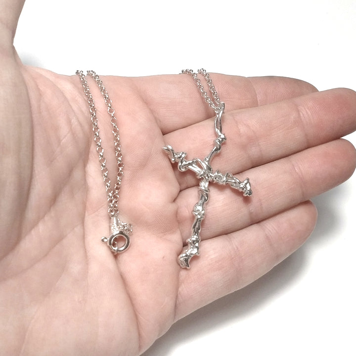 Collana in argento 925 Collana artigianale | Croce