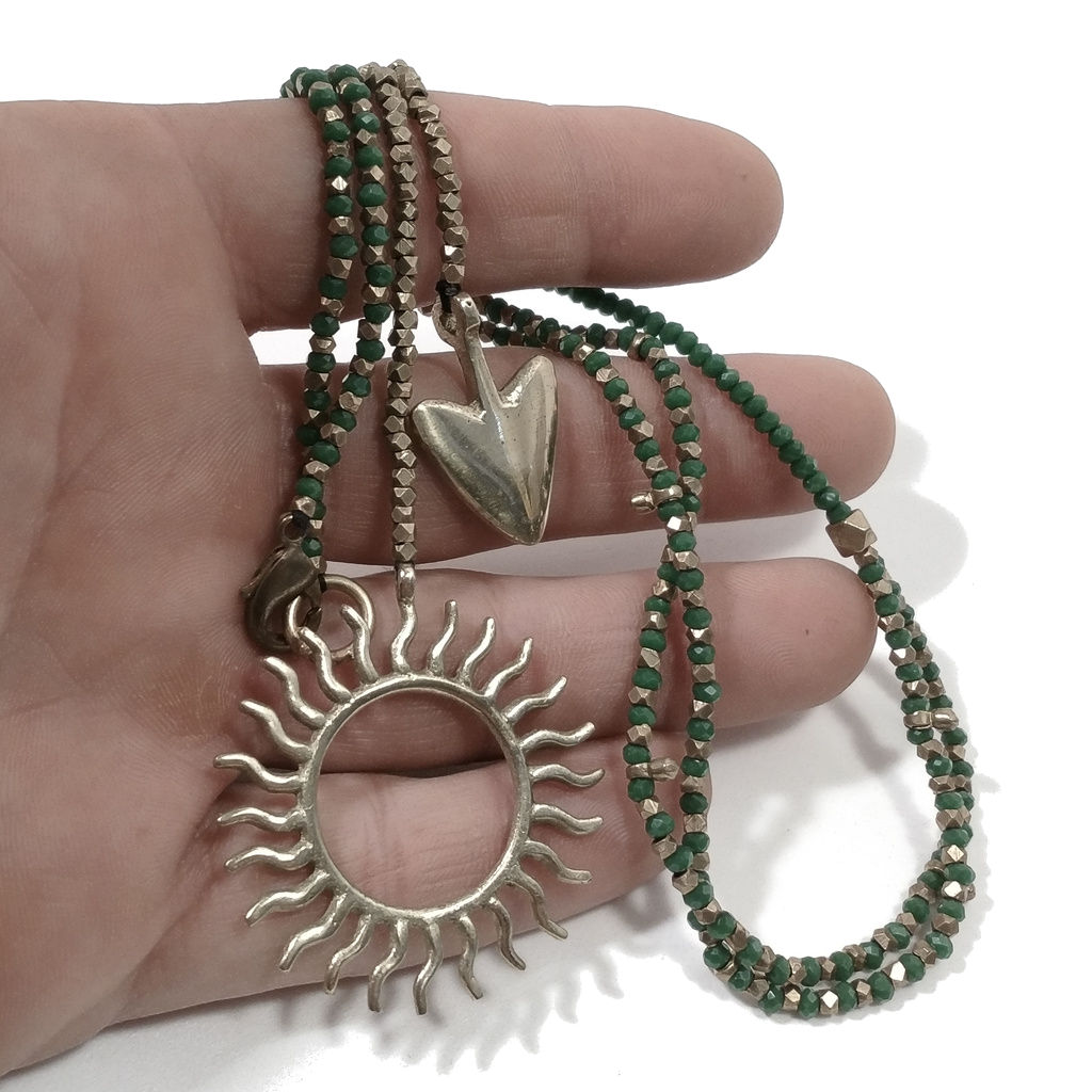 Long handcrafted brass necklace ETHNIC necklace | BRASS NECKLACES