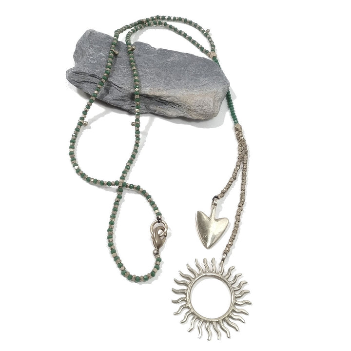 Long handcrafted brass necklace ETHNIC necklace | BRASS NECKLACES