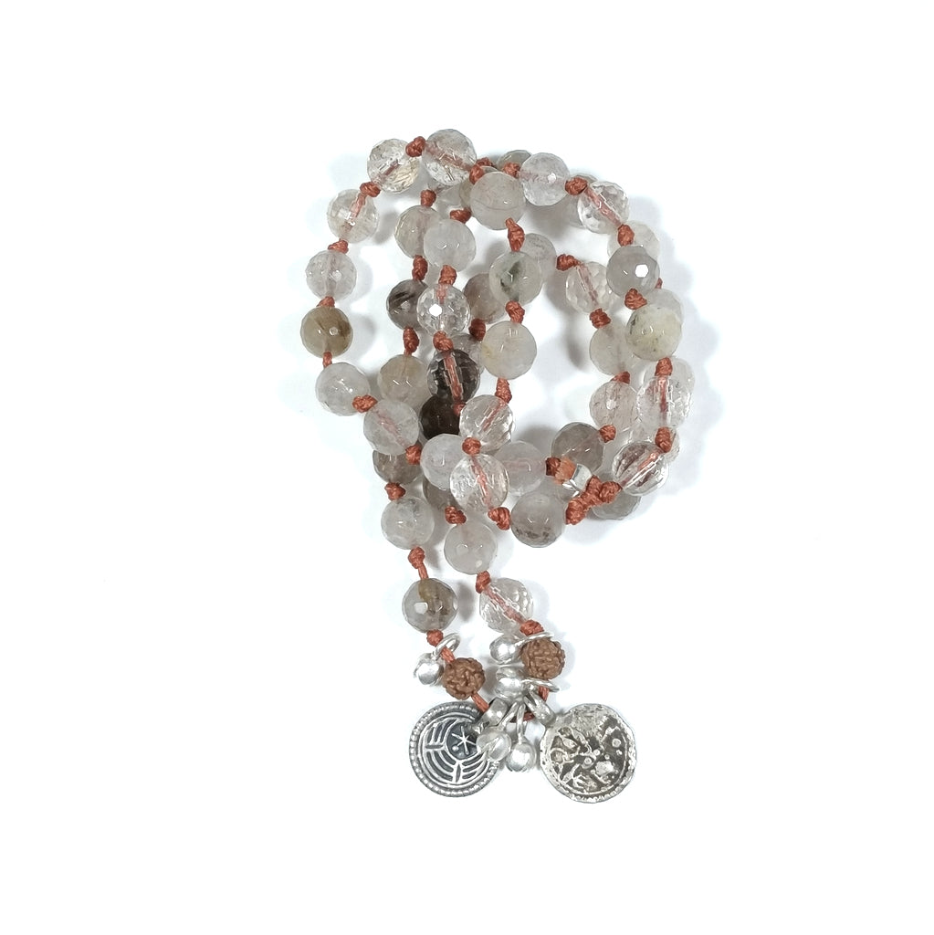 Collana ETNICA in argento 925 Collana artigianale Quarzo rutilato | JAPAMALA