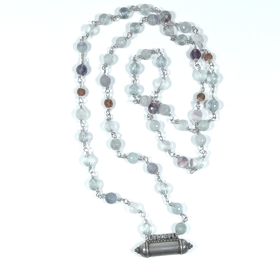 Collana ETNICA in argento 925 Collana artigianale Flourite | JAPAMALA
