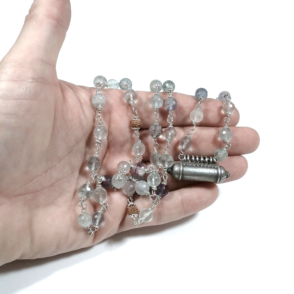Collana ETNICA in argento 925 Collana artigianale Flourite | JAPAMALA