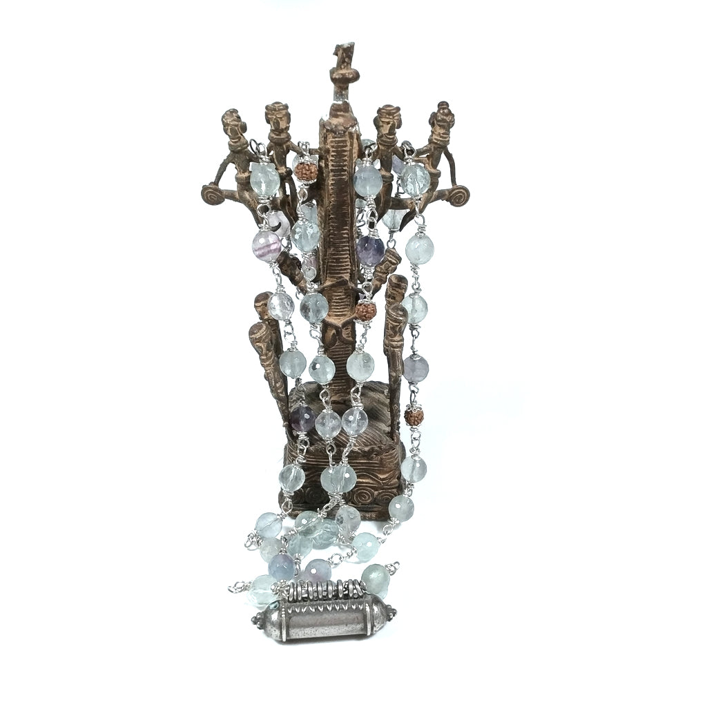 Collana ETNICA in argento 925 Collana artigianale Flourite | JAPAMALA
