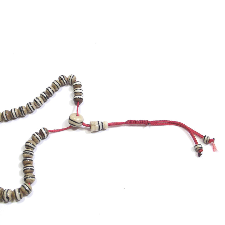 Collana Etnica Japa Mala - Osso dipinto con contatore