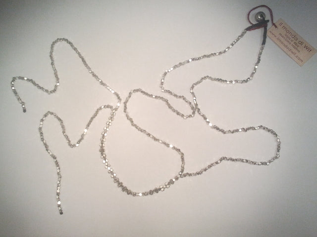 Collana in ottone argentato - Naga