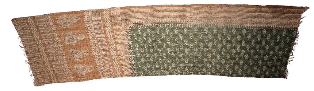 Sciarpa KANTHA con tessuti vintage misto seta ricamo a mano beige-bordeaux