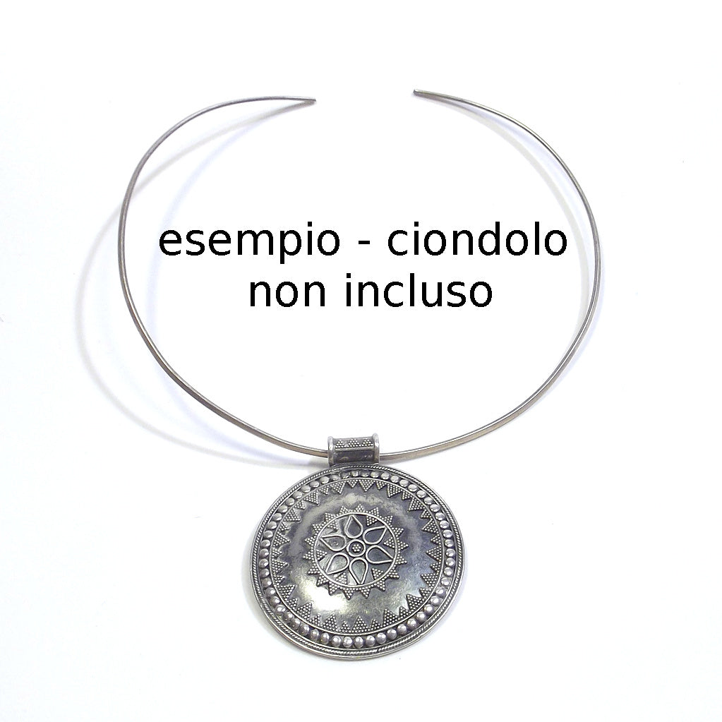 COLLANA girocollo rigido sottile in argento anticato