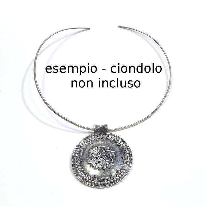 COLLANA girocollo rigido sottile in argento anticato