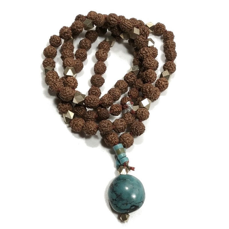 Collana ETNICA | Collana artigianale con TURCHESE e Rudraksha | JAPAMALA