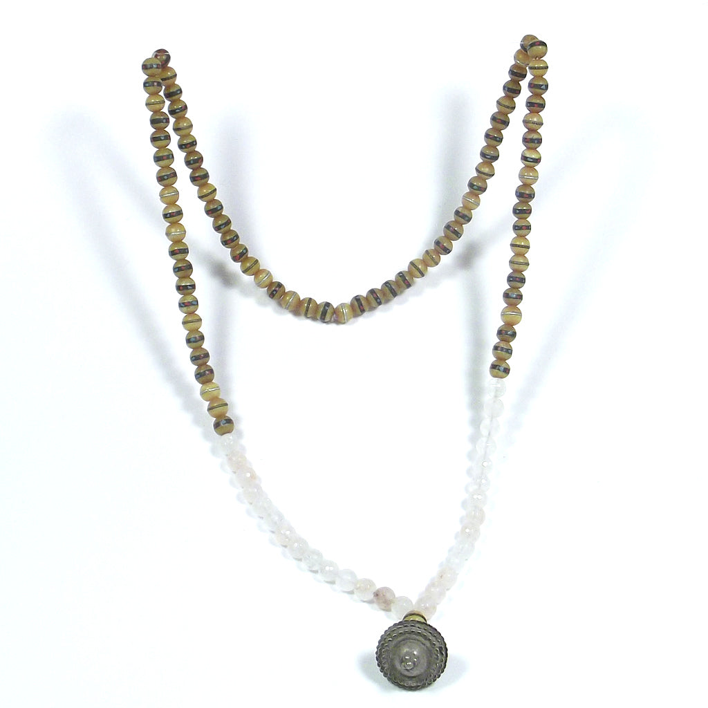 Japa Mala - colore ambra e cristallo di rocca | GIOIELLI ETNICI