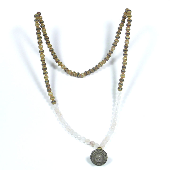 Japa Mala - colore ambra e cristallo di rocca | GIOIELLI ETNICI