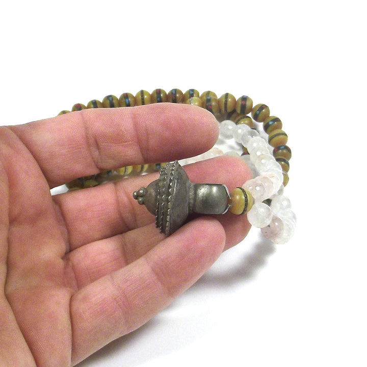 Japa Mala amber color and rock crystal - NADHRA