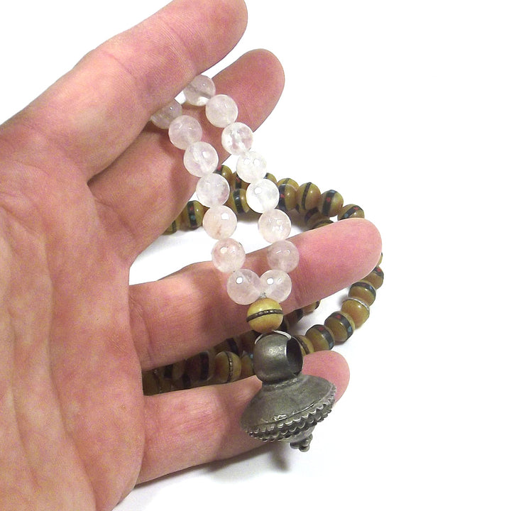 Japa Mala amber color and rock crystal - NADHRA