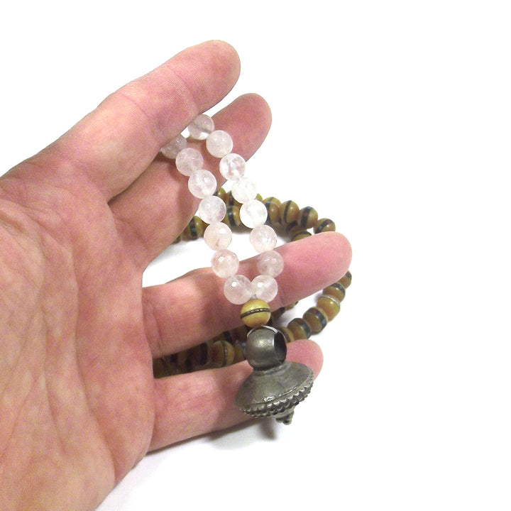 Japa Mala amber color and rock crystal - NADHRA