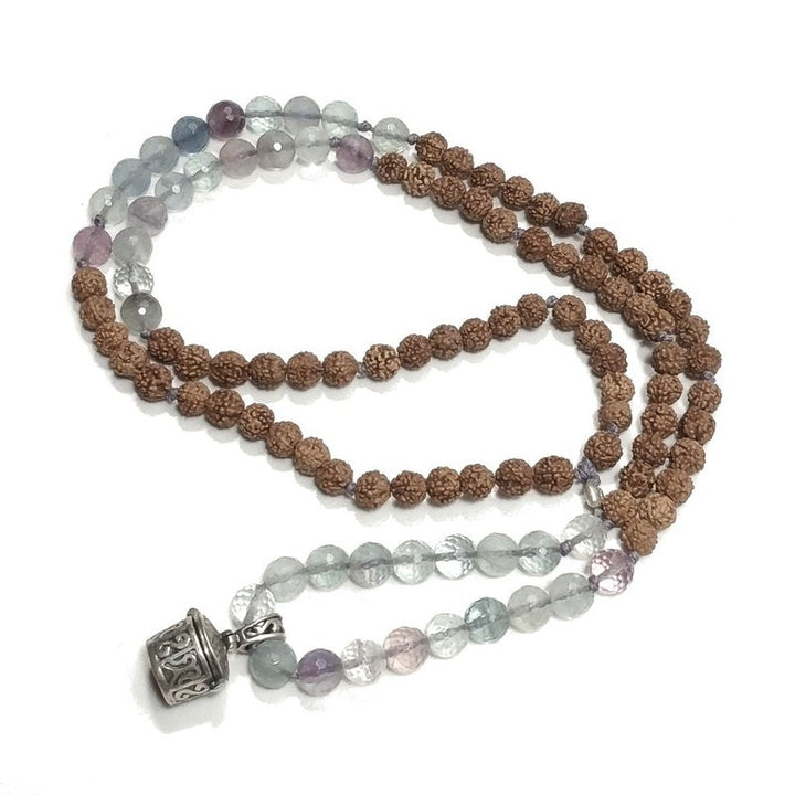 Collana ETNICA | Collana artigianale con FLOURITE e Rudraksha | JAPAMALA