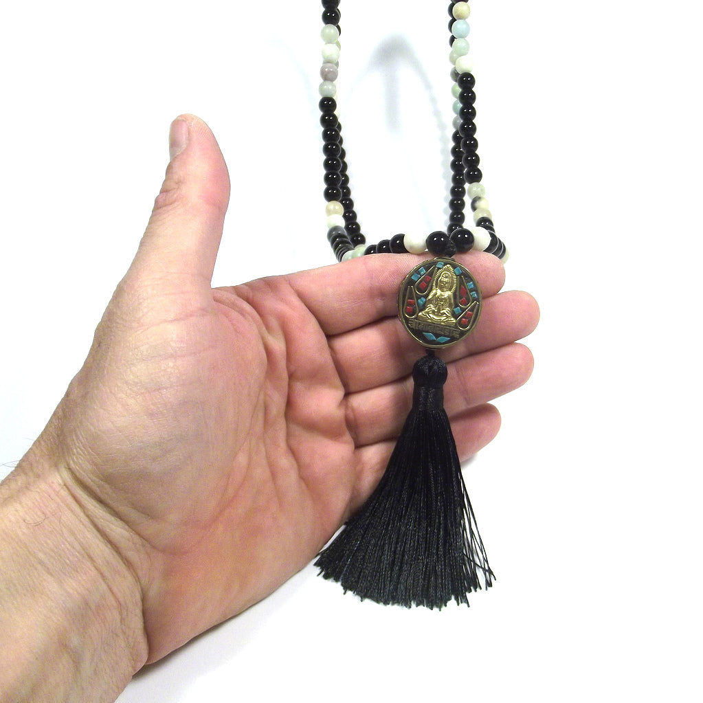 Japa Mala - colore nero/verde - BUDDHA | GIOIELLI ETNICI