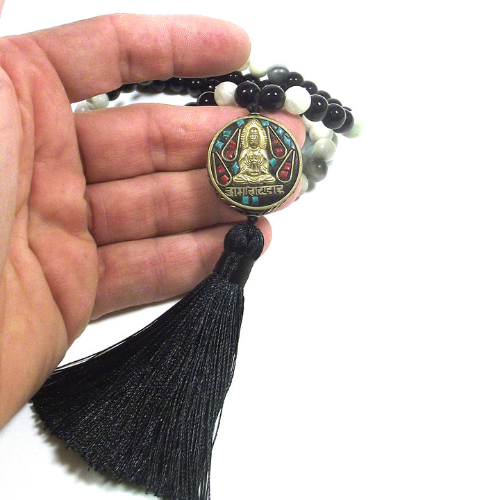 Japa Mala - colore nero/verde - BUDDHA | GIOIELLI ETNICI