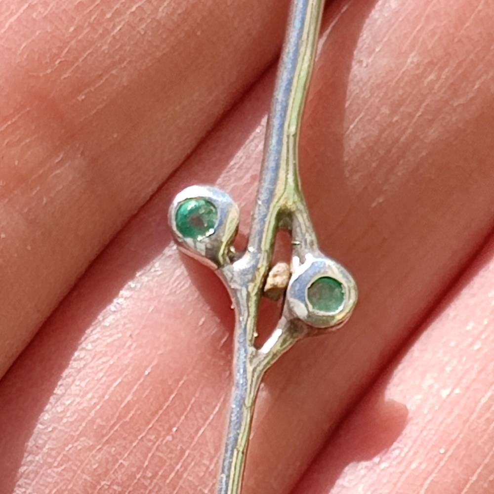 Mono orecchino in argento 925 con Agata muschiata - Pezzo unico