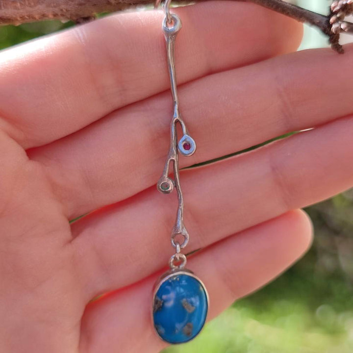 Mono orecchino in argento 925 con Turchese - Pezzo unico