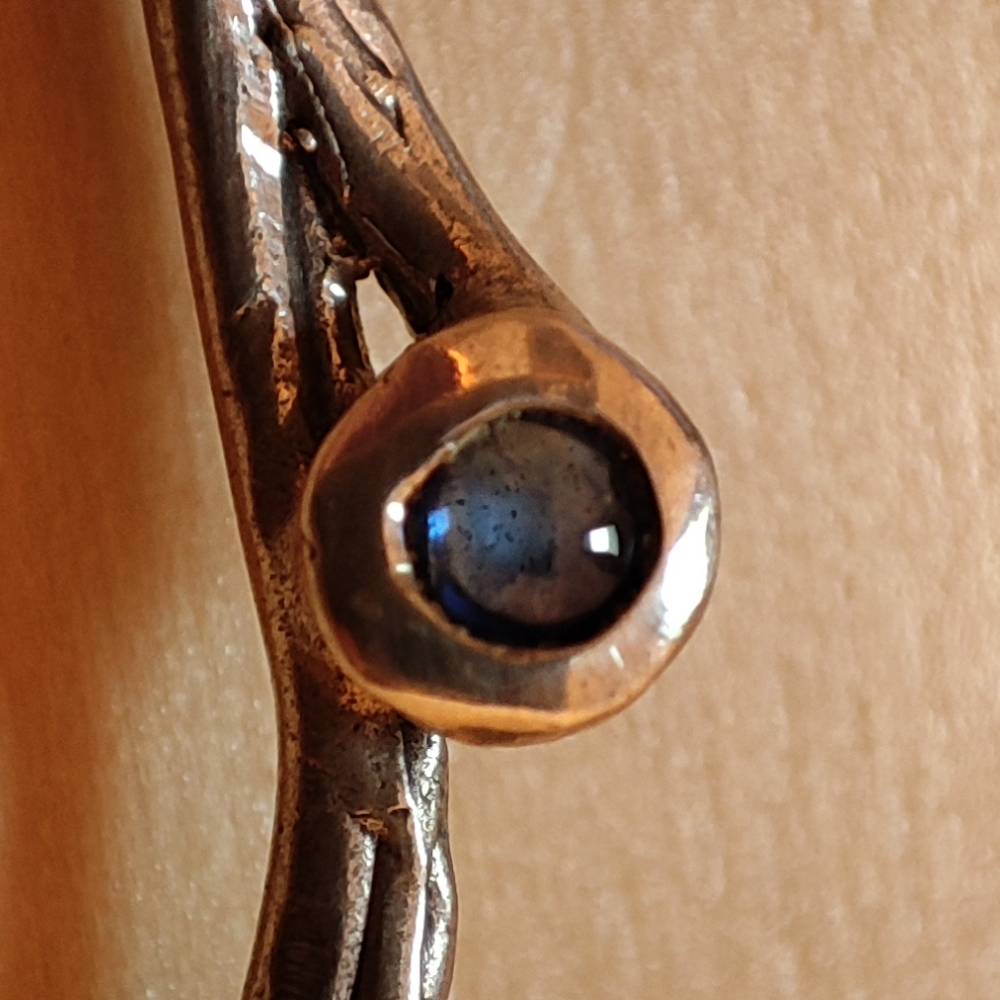 Mono orecchino in argento 925 con Cristallo di rocca - Pezzo unico