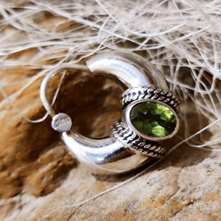 ORECCHINI a cerchio in argento 925 con pietra - DONGA