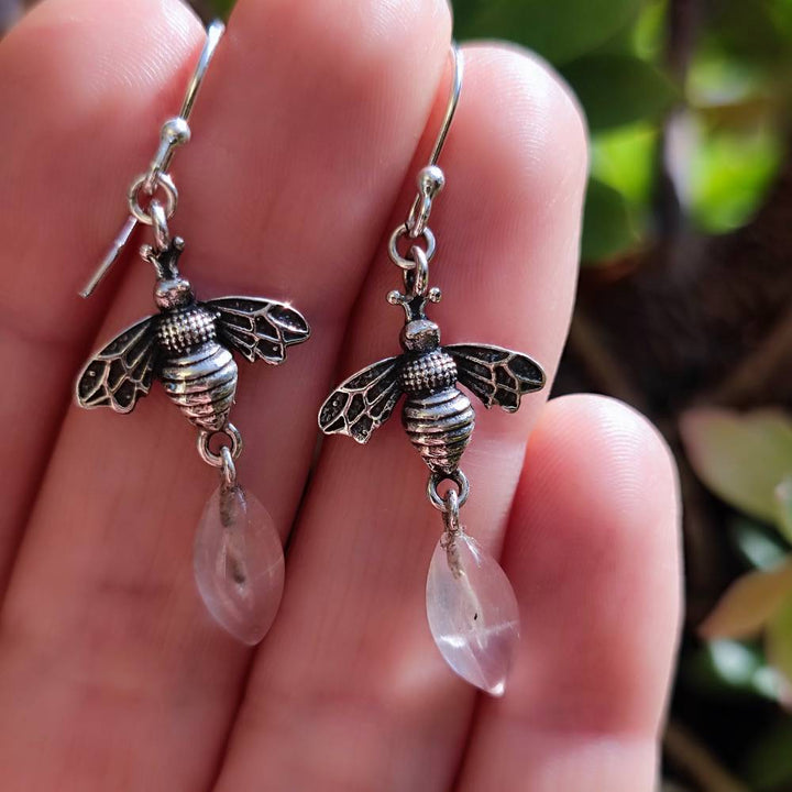 ORECCHINI con ape e pietra in argento 925 - ZIRNIA