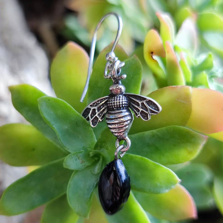 ORECCHINI con ape e pietra in argento 925 - ZIRNIA