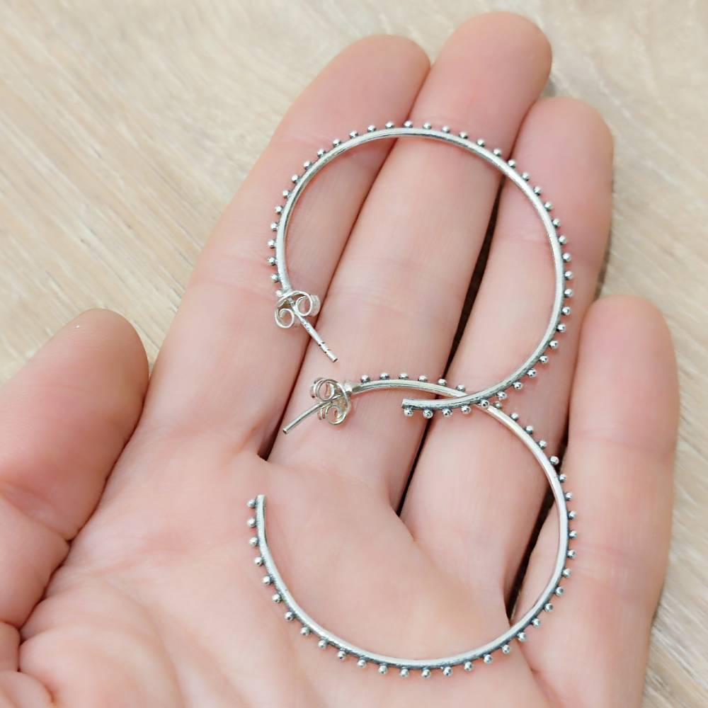 ORECCHINI a cerchio etnici in argento 925 - PHULA